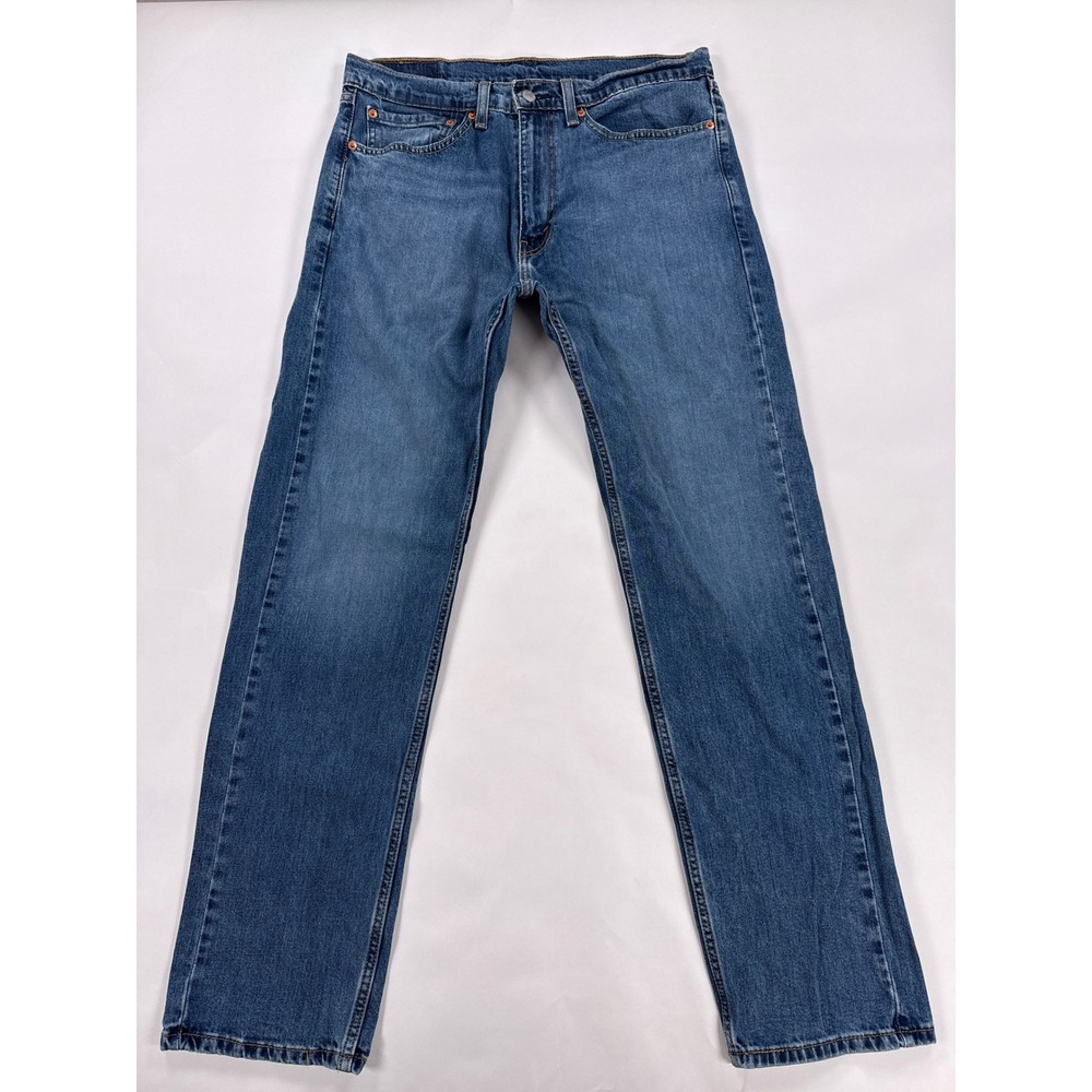 Levis Mens Jeans 34x32 Blue 514 Straight Fit Stretch Denim Classic Casual